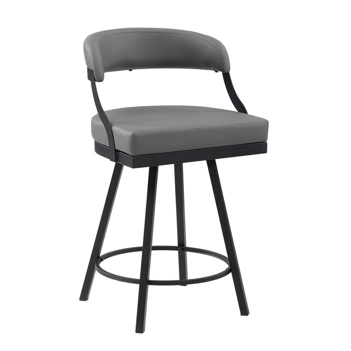 Crowley Swivel Counter Height Chair in Black/Gray - 5565-24GY - FAMSA Furniture (TX)