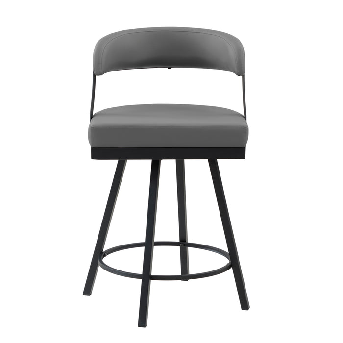 Crowley Swivel Counter Height Chair in Black/Gray - 5565-24GY - FAMSA Furniture (TX)