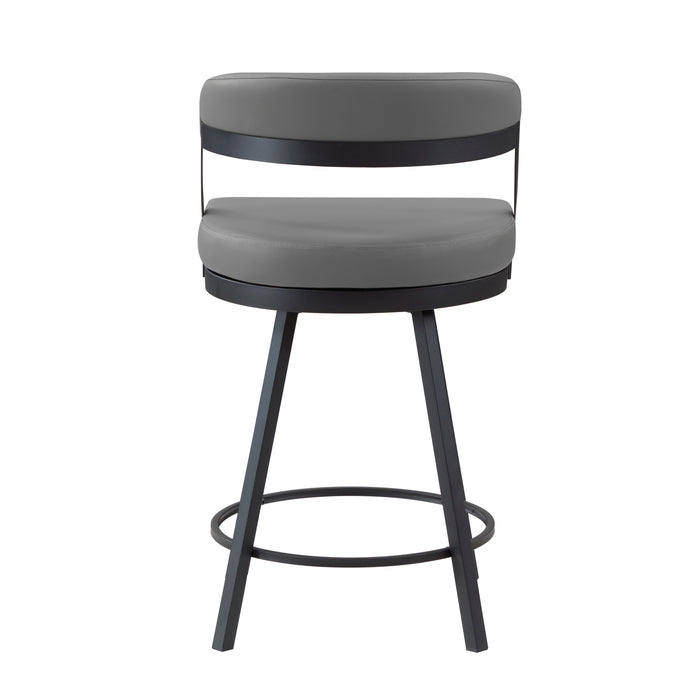 Crowley Swivel Counter Height Chair in Black/Gray - 5565-24GY - FAMSA Furniture (TX)