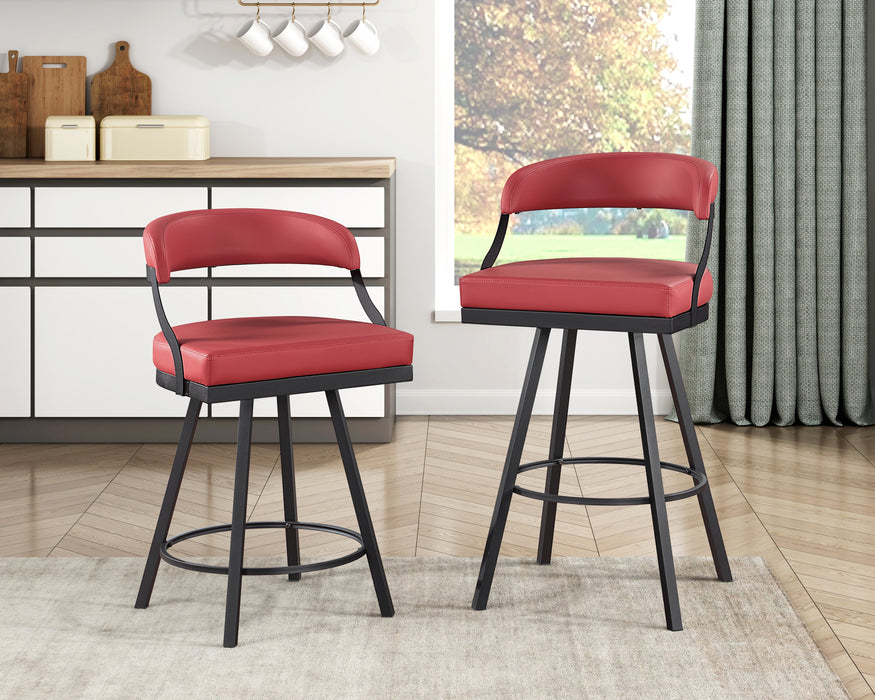 Crowley Swivel Pub Height Chair in Black/Red - 5565-29RD - FAMSA Furniture (TX)