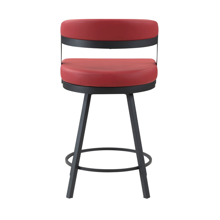 Crowley Swivel Counter Height Chair in Black/Red - 5565-24RD - FAMSA Furniture (TX)