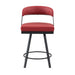 Crowley Swivel Counter Height Chair in Black/Red - 5565-24RD - FAMSA Furniture (TX)