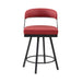 Crowley Swivel Counter Height Chair in Black/Red - 5565-24RD - FAMSA Furniture (TX)