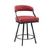 Crowley Swivel Counter Height Chair in Black/Red - 5565-24RD - FAMSA Furniture (TX)