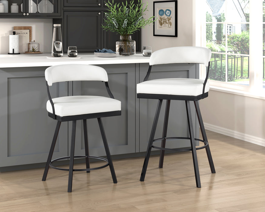 Crowley Swivel Pub Height Chair in Black/White - 5565-29WT - FAMSA Furniture (TX)