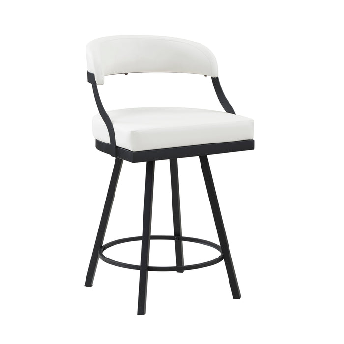 Crowley Swivel Counter Height Chair in Black/White - 5565-24WT - FAMSA Furniture (TX)