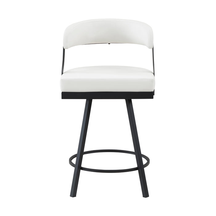 Crowley Swivel Counter Height Chair in Black/White - 5565-24WT - FAMSA Furniture (TX)