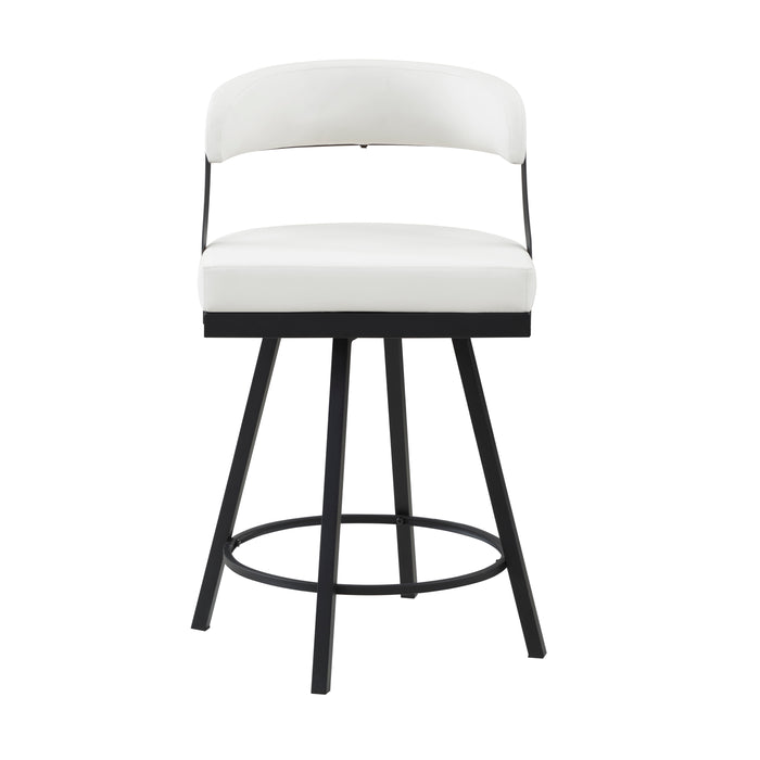 Crowley Swivel Counter Height Chair in Black/White - 5565-24WT - FAMSA Furniture (TX)