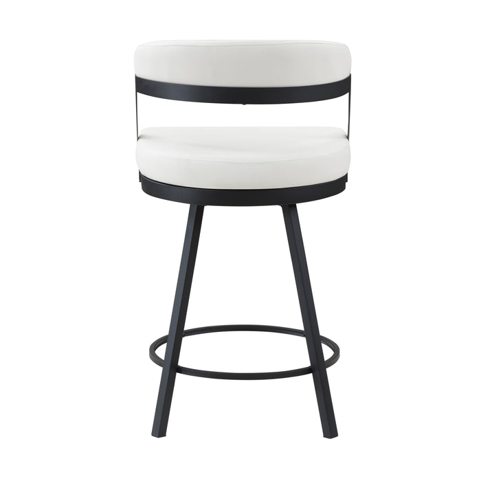 Crowley Swivel Counter Height Chair in Black/White - 5565-24WT - FAMSA Furniture (TX)