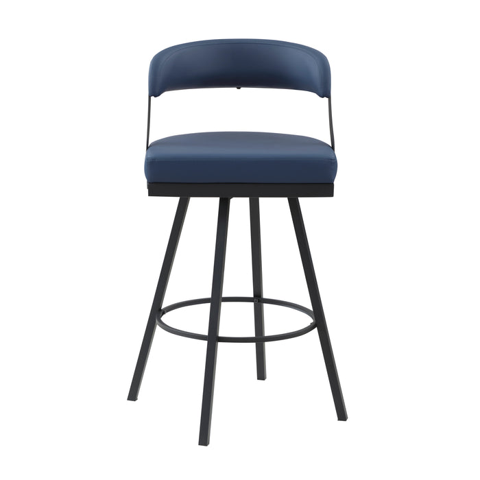 Crowley Swivel Pub Height Chair in Black/Blue - 5565-29BU - FAMSA Furniture (TX)