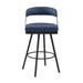 Crowley Swivel Pub Height Chair in Black/Blue - 5565-29BU - FAMSA Furniture (TX)