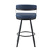 Crowley Swivel Pub Height Chair in Black/Blue - 5565-29BU - FAMSA Furniture (TX)