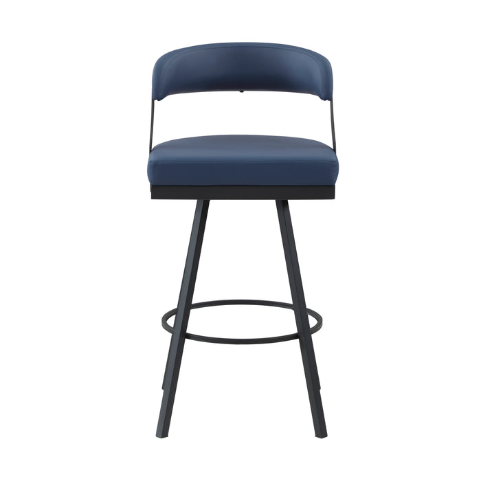 Crowley Swivel Pub Height Chair in Black/Blue - 5565-29BU - FAMSA Furniture (TX)
