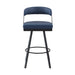 Crowley Swivel Pub Height Chair in Black/Blue - 5565-29BU - FAMSA Furniture (TX)