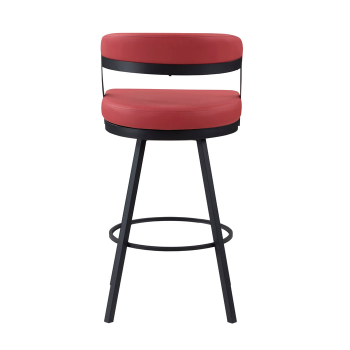 Crowley Swivel Pub Height Chair in Black/Red - 5565-29RD - FAMSA Furniture (TX)
