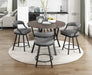 Crowley Swivel Counter Height Chair in Black/Gray - 5565-24GY - FAMSA Furniture (TX)