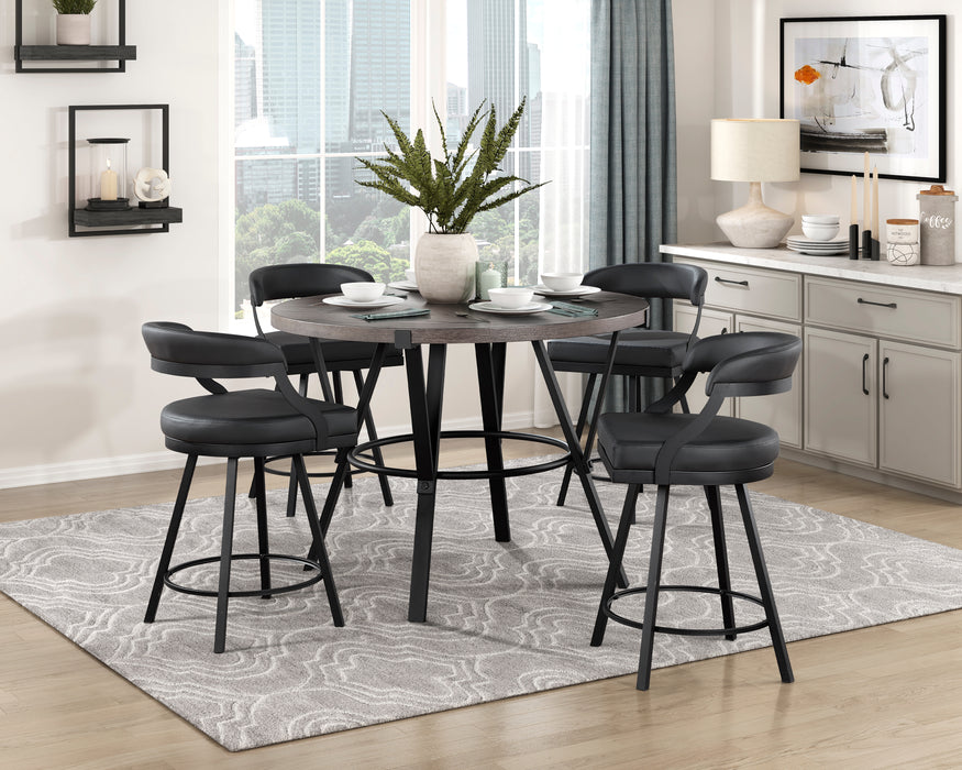 Crowley Counter Height Table in Black/Brown - 5565-36RD - FAMSA Furniture (TX)