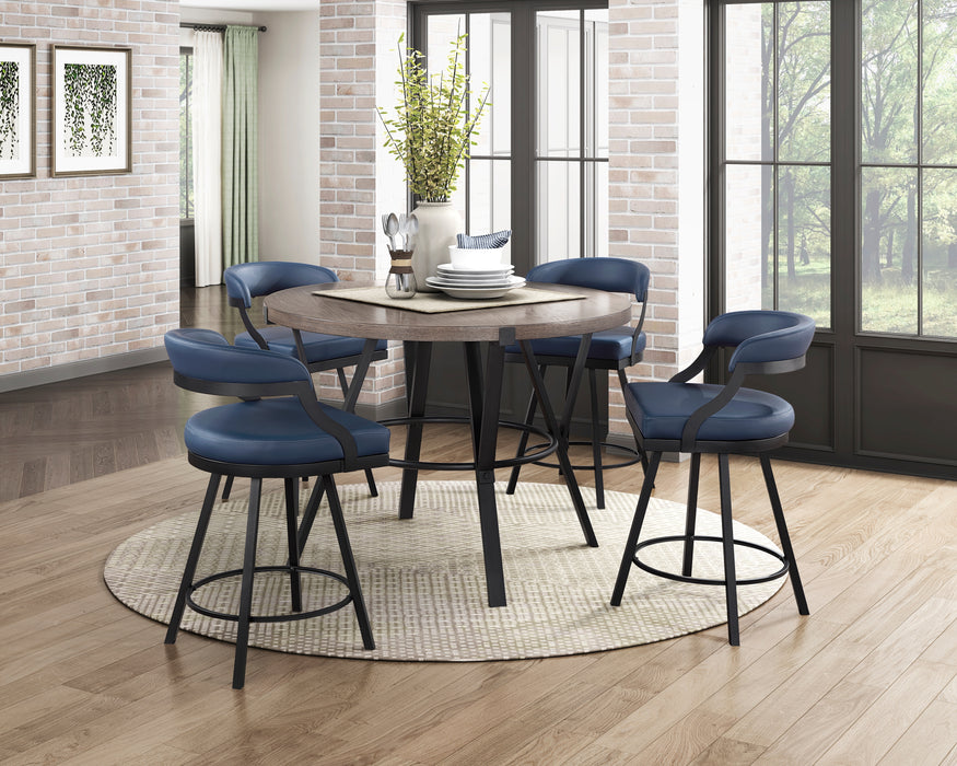 Crowley Counter Height Table in Black/Brown - 5565-36RD - FAMSA Furniture (TX)