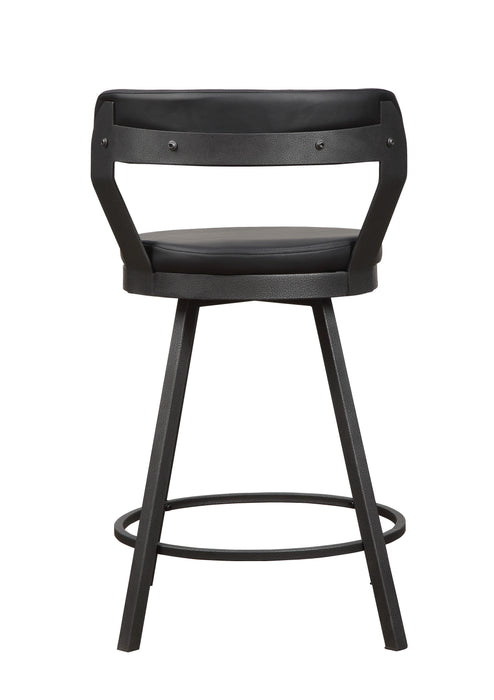 Appert Swivel Counter Height Chair, Black in Black/Gray - 5566-24BK - FAMSA Furniture (TX)