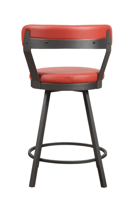 Appert Swivel Counter Height Chair, Red in Gray/Red - 5566-24RD - FAMSA Furniture (TX)
