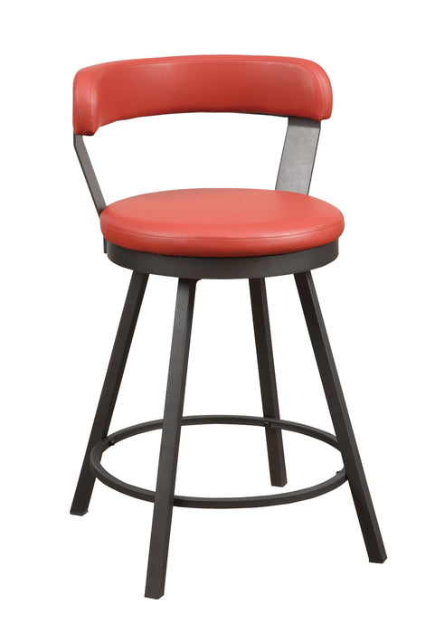 Appert Swivel Counter Height Chair, Red in Gray/Red - 5566-24RD - FAMSA Furniture (TX)