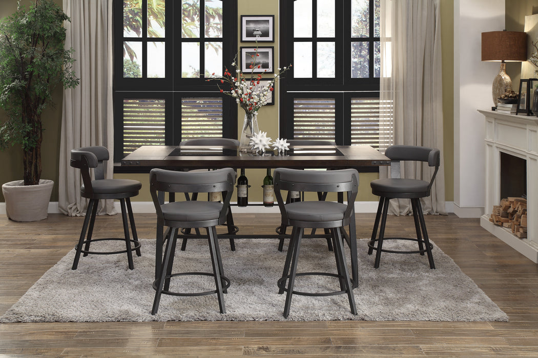 Appert Swivel Counter Height Chair, Gray in Gray - 5566-24GY - FAMSA Furniture (TX)