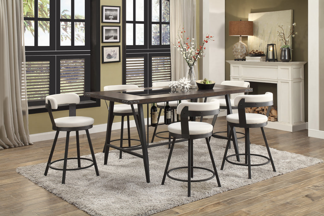 Appert Swivel Counter Height Chair, White in White/Gray - 5566-24WT - FAMSA Furniture (TX)