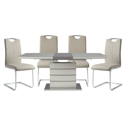 Glissand 5pc Set (TB+4S) in White/Taupe/Gold/Silver/Champagne - 5599-71*5 - FAMSA Furniture (TX)