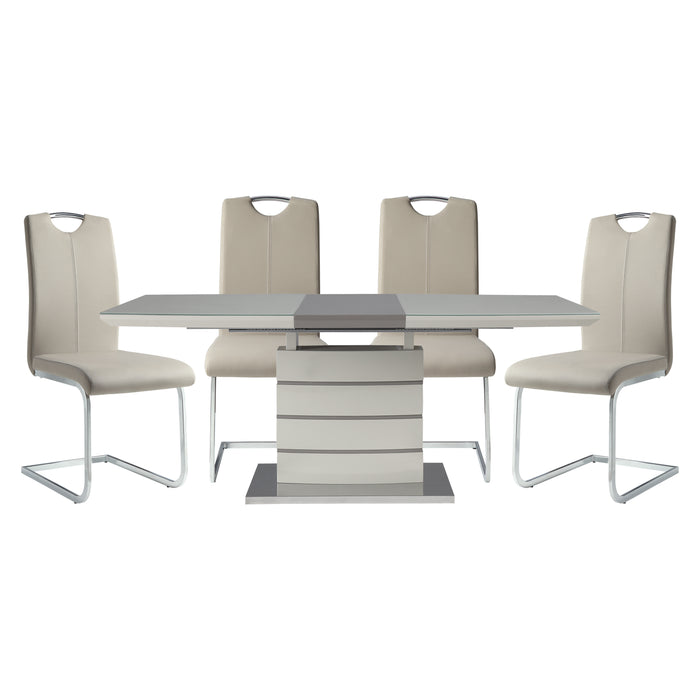 Glissand 5pc Set (TB+4S) in White/Taupe/Gold/Silver/Champagne - 5599-71*5 - FAMSA Furniture (TX)