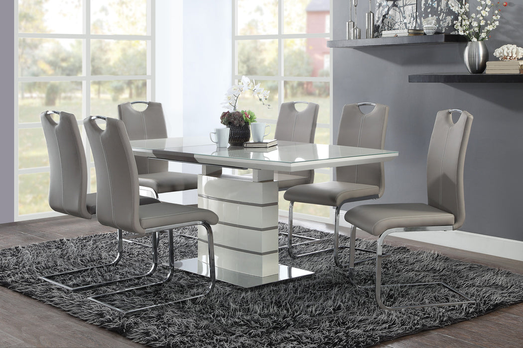 Glissand Dining Table in White/Taupe/Gold/Silver/Champagne - 5599-71* - FAMSA Furniture (TX)