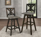 Amsonia Swivel Pub Height Chair in Black/Gray - 5602-29BK - FAMSA Furniture (TX)