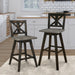 Amsonia Swivel Pub Height Chair in Black/Gray - 5602-29BK - FAMSA Furniture (TX)