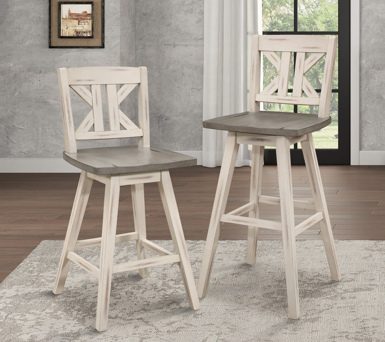 Amsonia Swivel Pub Height Chair in White/Gray - 5602-29WTS1 - FAMSA Furniture (TX)