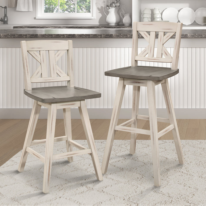 Amsonia Swivel Pub Height Chair in White/Gray - 5602-29WTS1 - FAMSA Furniture (TX)