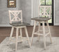 Amsonia Swivel Pub Height Chair in White/Gray - 5602-29WT - FAMSA Furniture (TX)