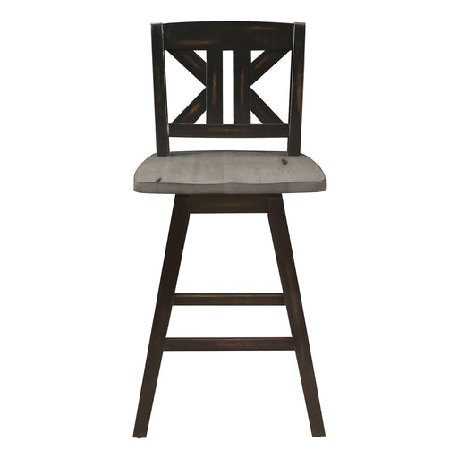 Amsonia Swivel Counter Height Chair in Black/Gray - 5602-24BKS1 - FAMSA Furniture (TX)