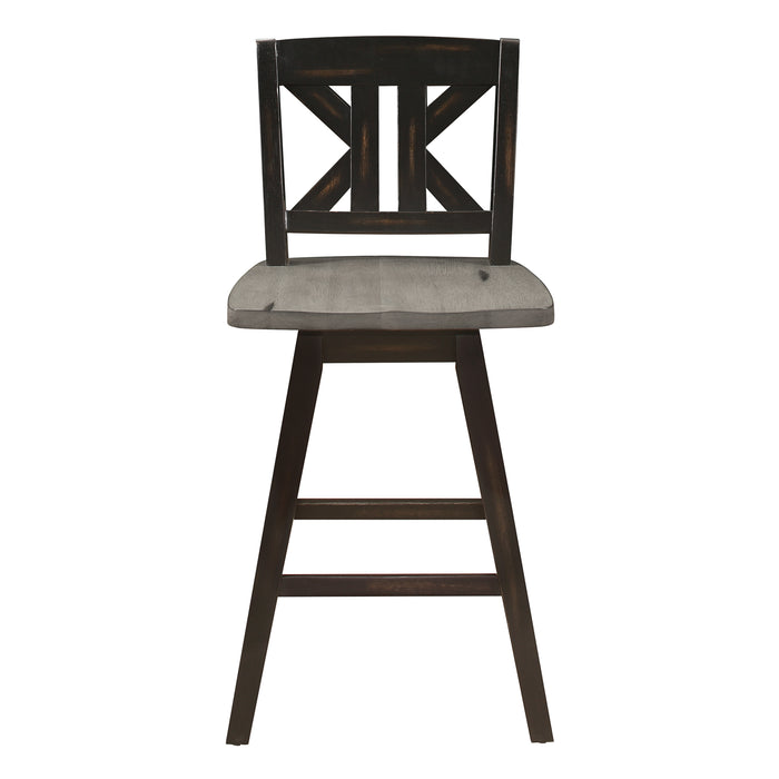 Amsonia Swivel Counter Height Chair in Black/Gray - 5602-24BKS1 - FAMSA Furniture (TX)