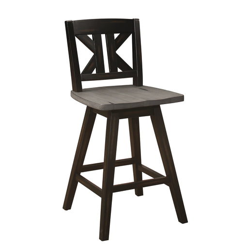 Amsonia Swivel Counter Height Chair in Black/Gray - 5602-24BKS1 - FAMSA Furniture (TX)