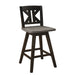 Amsonia Swivel Counter Height Chair in Black/Gray - 5602-24BKS1 - FAMSA Furniture (TX)