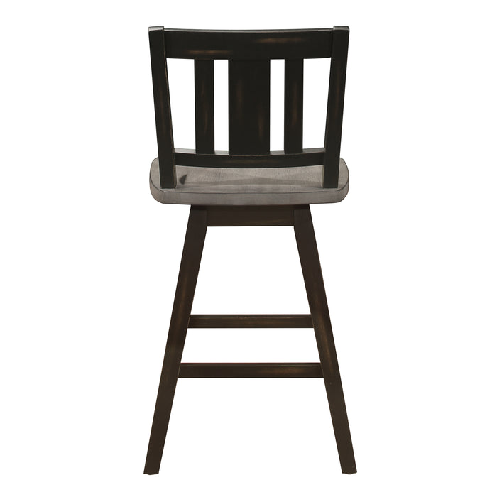 Amsonia Swivel Counter Height Chair in Black/Gray - 5602-24BKS2 - FAMSA Furniture (TX)