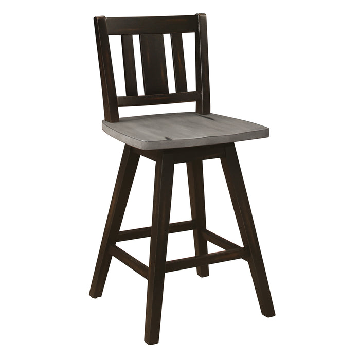 Amsonia Swivel Counter Height Chair in Black/Gray - 5602-24BKS2 - FAMSA Furniture (TX)