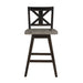 Amsonia Swivel Counter Height Chair, Black in Black/Gray - 5602-24BK - FAMSA Furniture (TX)