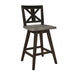 Amsonia Swivel Counter Height Chair, Black in Black/Gray - 5602-24BK - FAMSA Furniture (TX)