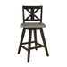 Amsonia Swivel Counter Height Chair, Black in Black/Gray - 5602-24BK - FAMSA Furniture (TX)
