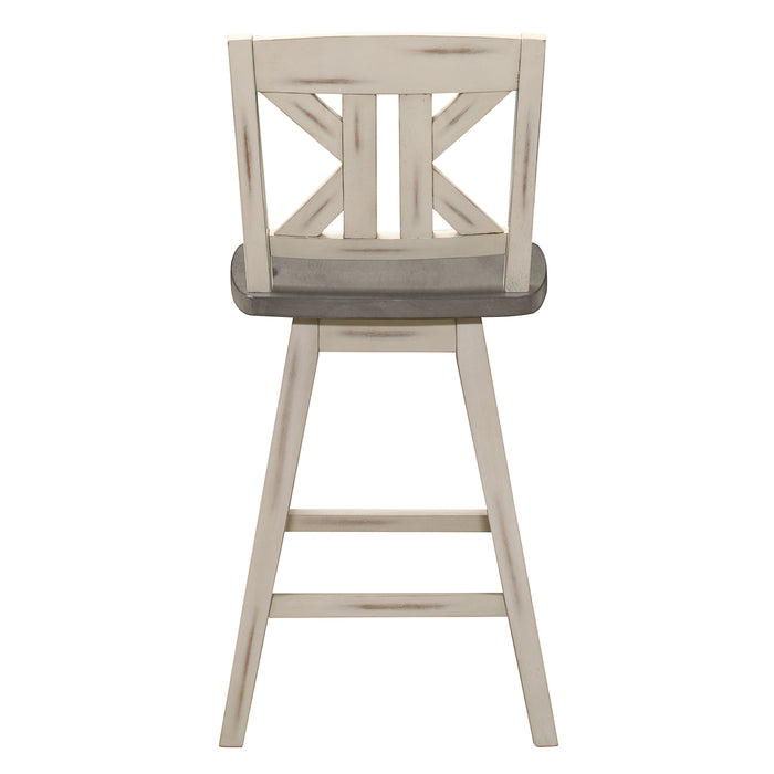 Amsonia Swivel Pub Height Chair in White/Gray - 5602-29WTS1 - FAMSA Furniture (TX)