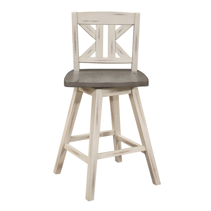 Amsonia Swivel Pub Height Chair in White/Gray - 5602-29WTS1 - FAMSA Furniture (TX)