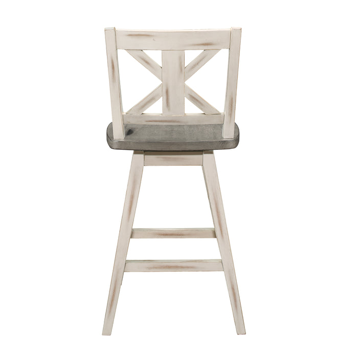 Amsonia SWIVEL COUNTER HEIGHT CHAIR, WHITE in White/Gray - 5602-24WT - FAMSA Furniture (TX)