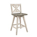 Amsonia SWIVEL COUNTER HEIGHT CHAIR, WHITE in White/Gray - 5602-24WT - FAMSA Furniture (TX)