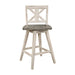 Amsonia SWIVEL COUNTER HEIGHT CHAIR, WHITE in White/Gray - 5602-24WT - FAMSA Furniture (TX)