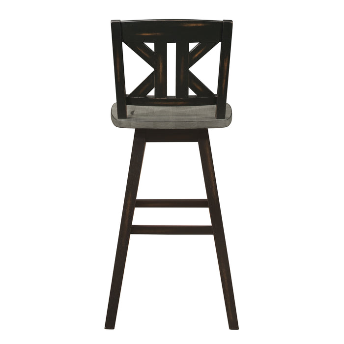 Amsonia Swivel Pub Height Chair in Black/Gray - 5602-29BKS1 - FAMSA Furniture (TX)